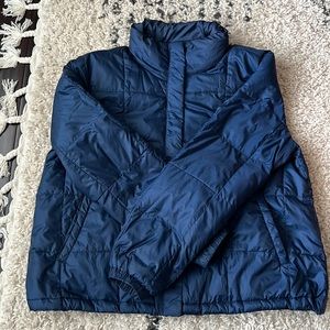 Madewell medium weight puffer jacket, Navy, large